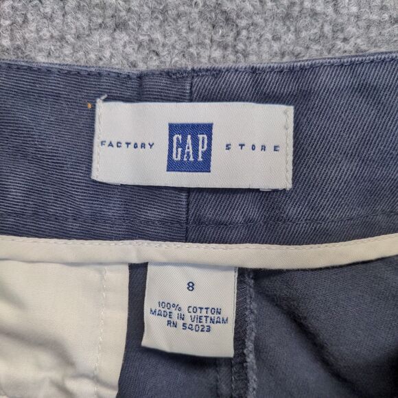 GAP Factory Store Womens Chino Shorts Blue Size 8 Cotton Slash Pockets - Picture 10 of 10